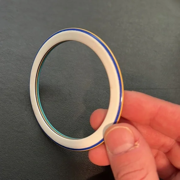 Vintage Plastic Bracelet, Black, White, Multicolor, Thin, Retro, Boho - Picture 6 of 9